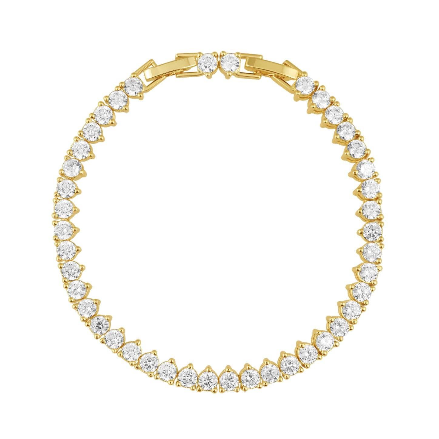 Melinda Tennis Bracelet, Color: Gold, Size: 8"