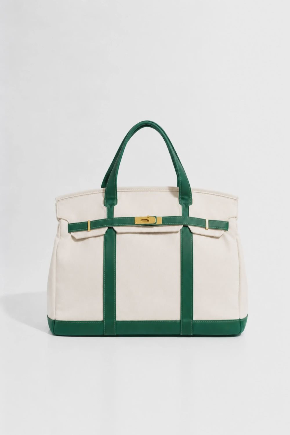 Handmade Premium Cotton Canvas Boatkin Bag, Color: Green