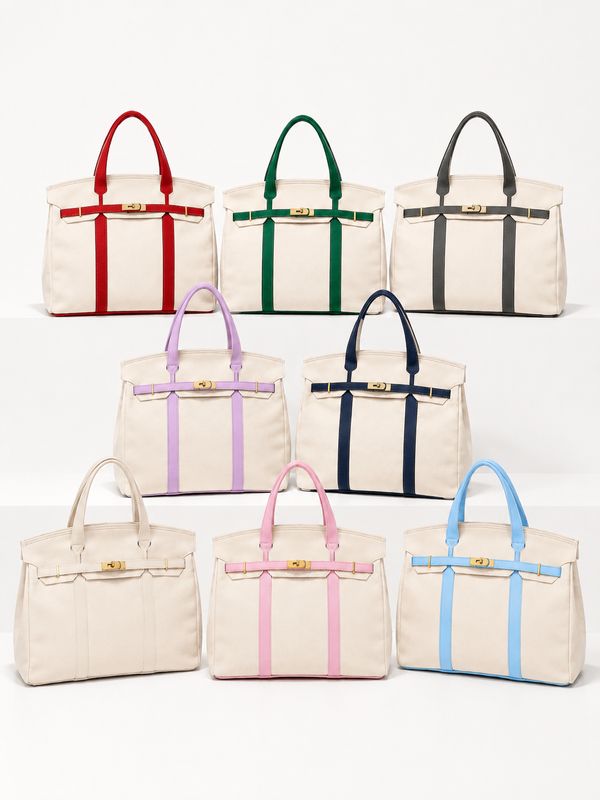 Premium Pastel and Classic Trim Canvas Boatkin Bags