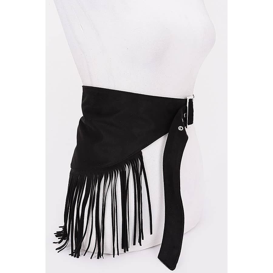 Fringe Western Belt, Color: BLACK, Size: OneSize