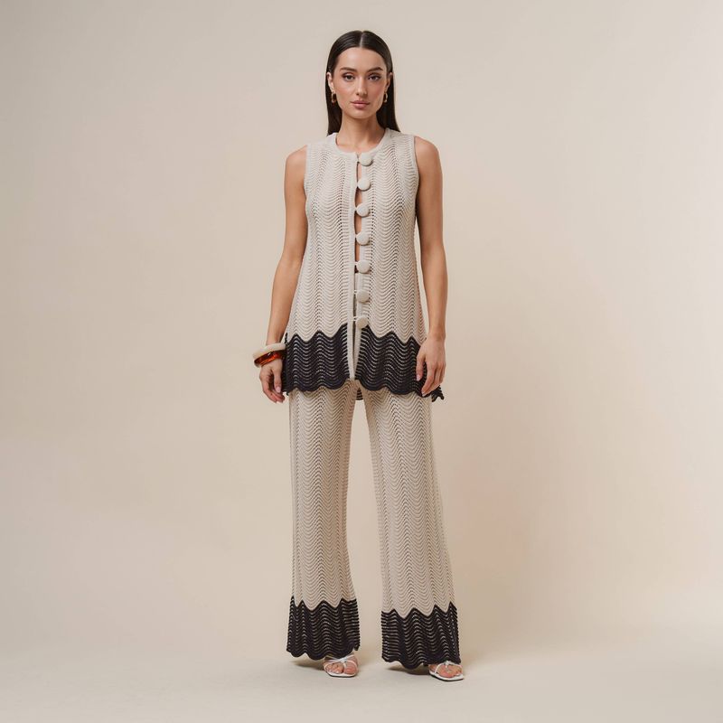 The Effortless Button knit top &amp; pants set