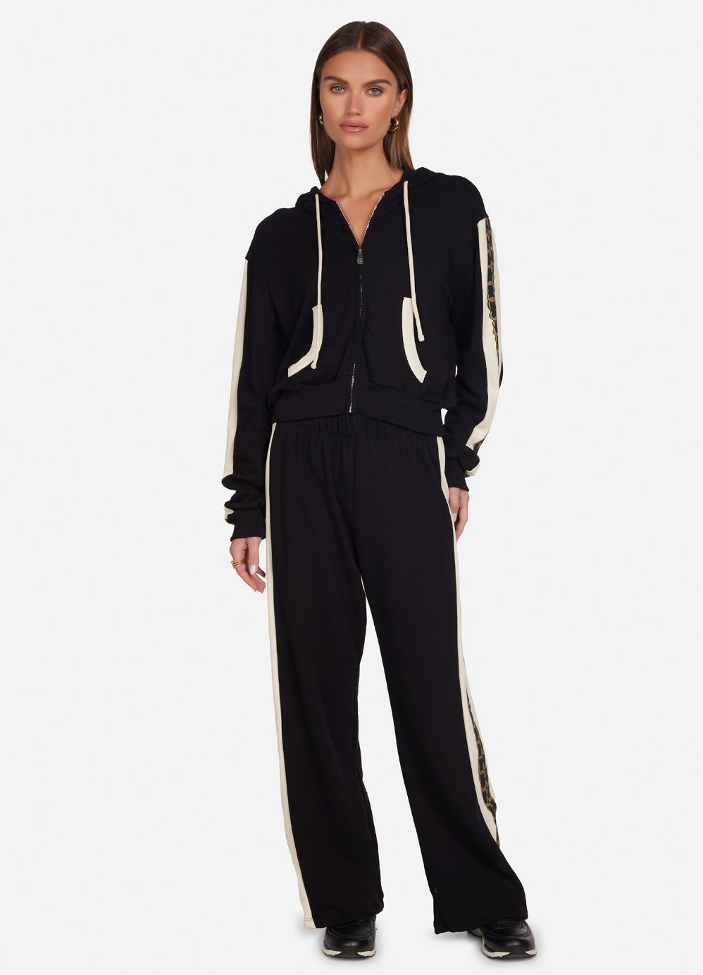 Shanley Gold Chain Zip Up Hoodie