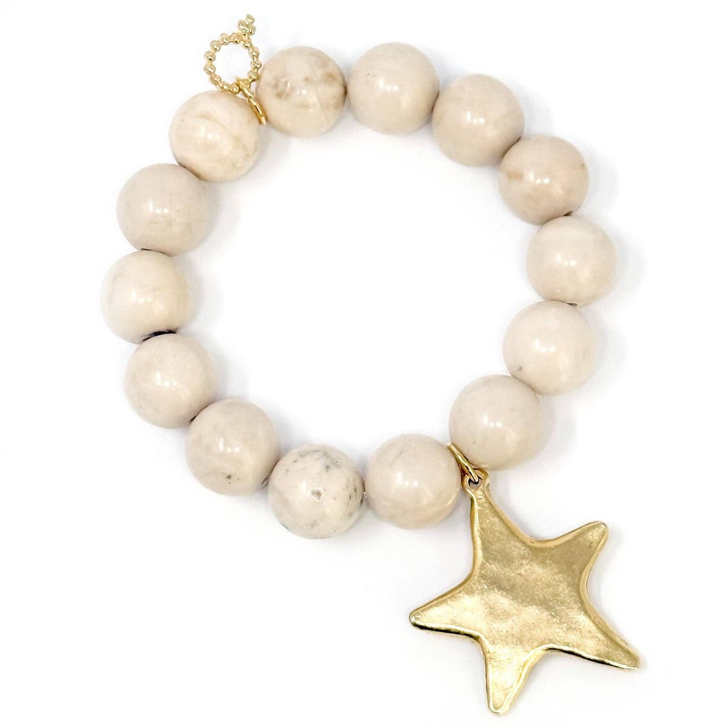 Cream Coral with Large Gold Star