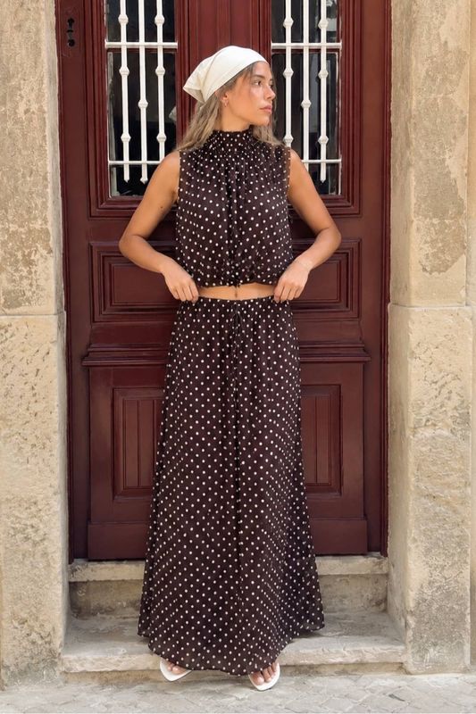 FLOWY POLKA DOT PALAZZO PANTS