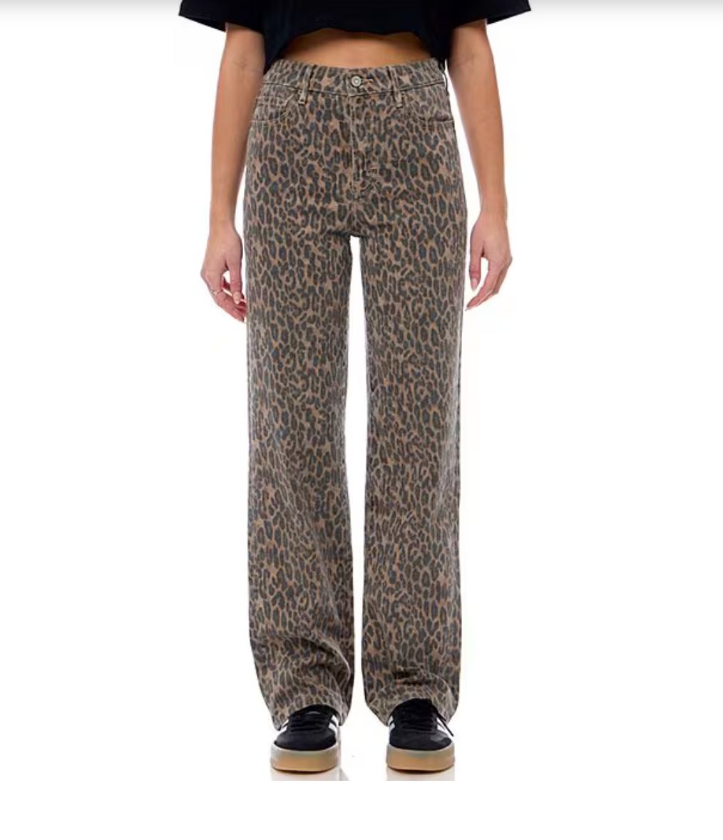 Ella Cheetah Straight Leg Jeans