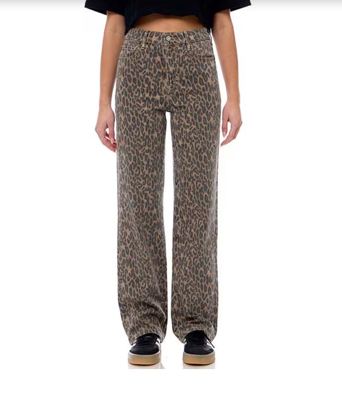 Ella Cheetah Straight Leg Jeans