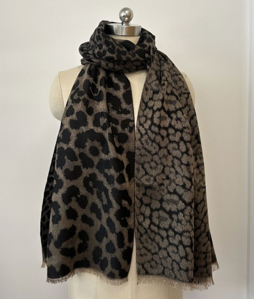 Dual Animal Print Shimmer Scarf