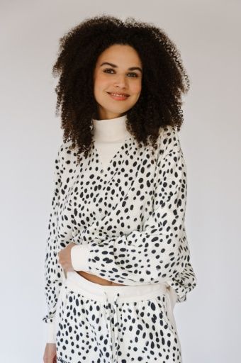 DALMATIAN DARLING LEXI MOCKNECK, Size: XS