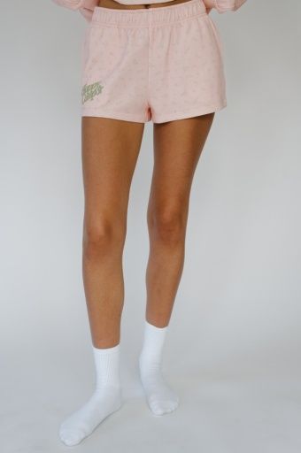 PINK PEONY SCUBA SHORTS, Size: XS