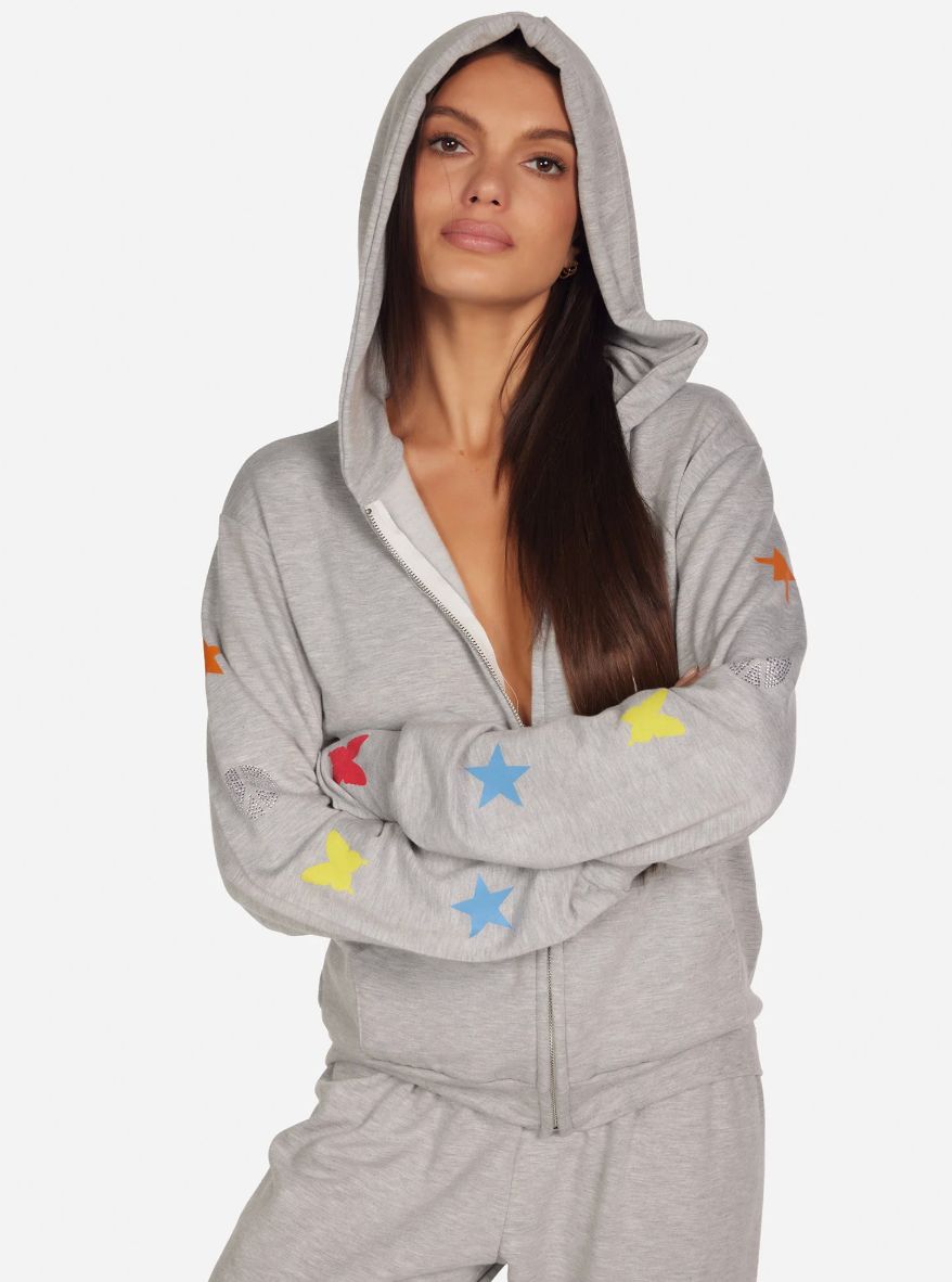 Leann Ombre Butterfly Peace Zip Up