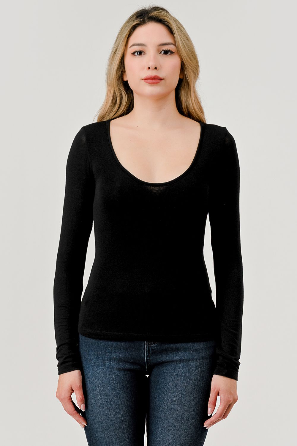 Baby Hacci Scoop Neck Long Sleeve