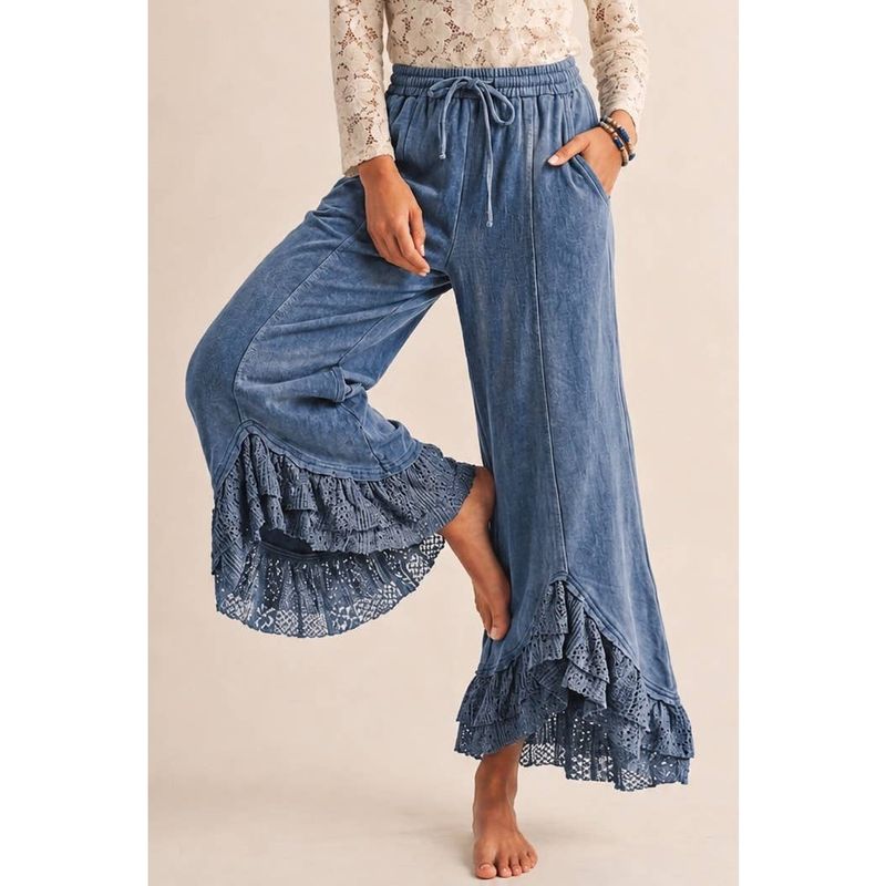 Romantic Lace Mineral Wash Whisper Wide Leg Pants