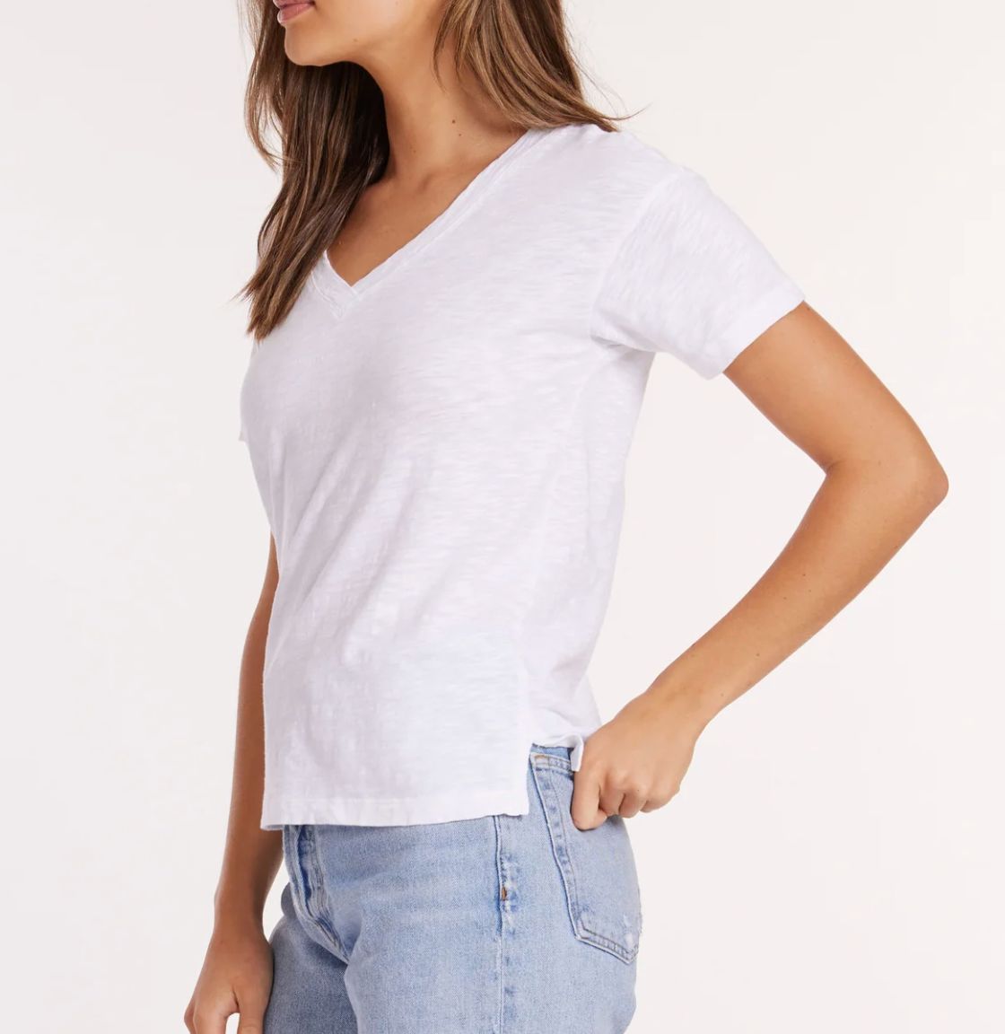 Short Sleeve Sleeve V-Neck Easy Tee