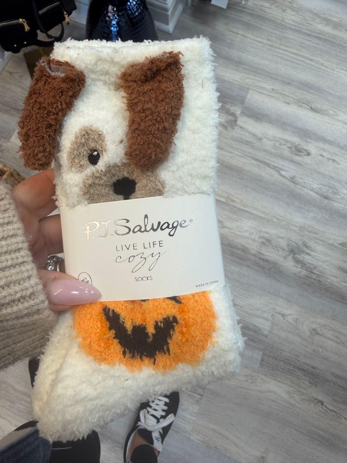 PJ Salvage Halloween Plush Socks