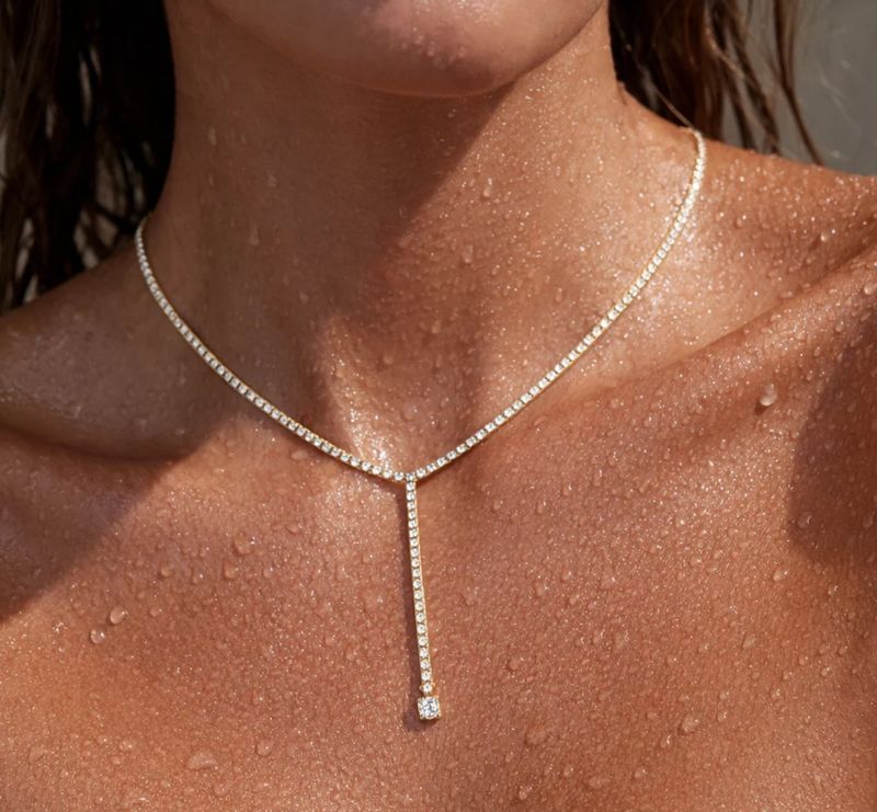 Jahzara Tennis Lariat Necklace