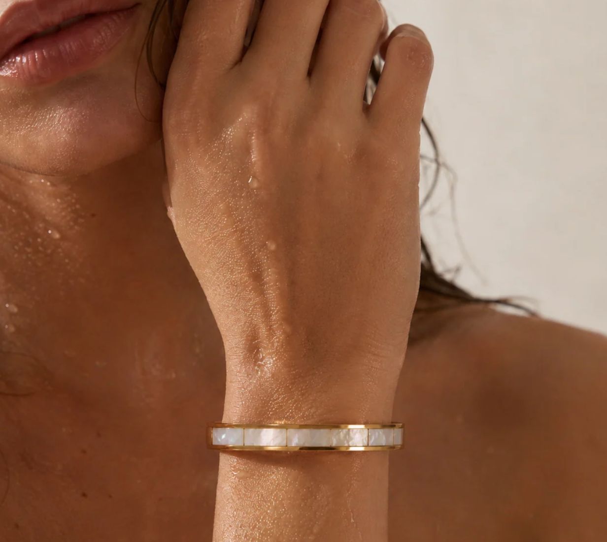Estelle Mother Of Pearl Bangle Bracelet