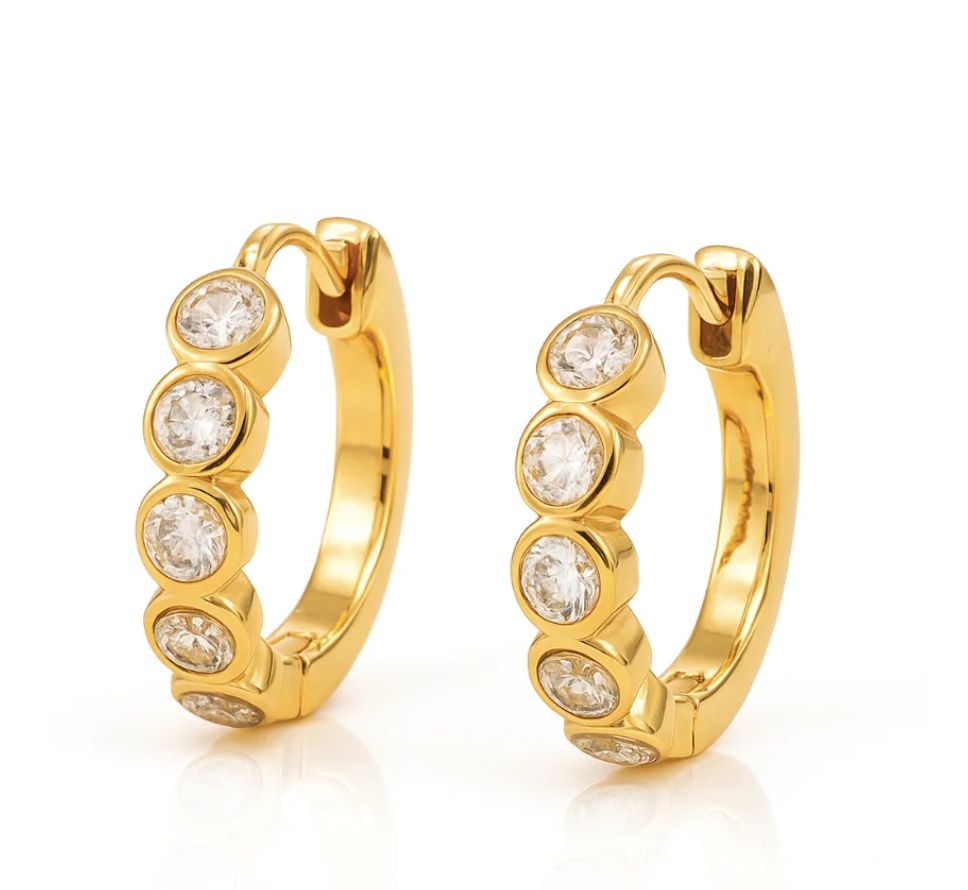 Varra Bezel Mini Hoop Earring