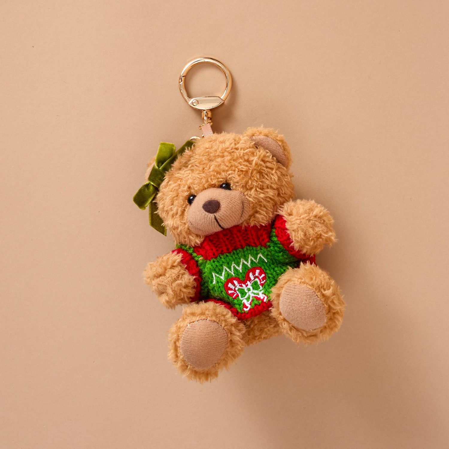 Teddy Bear Bag Charm-Peppermint Twist