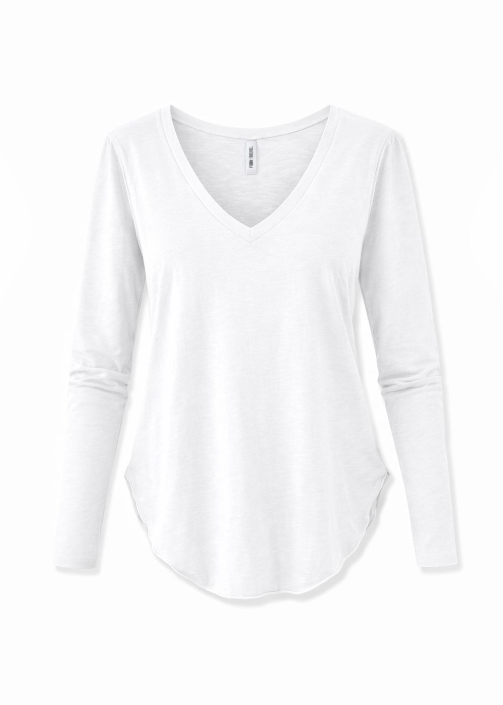 LONG SLEEVE V-NECK SIDE SLIT TOP