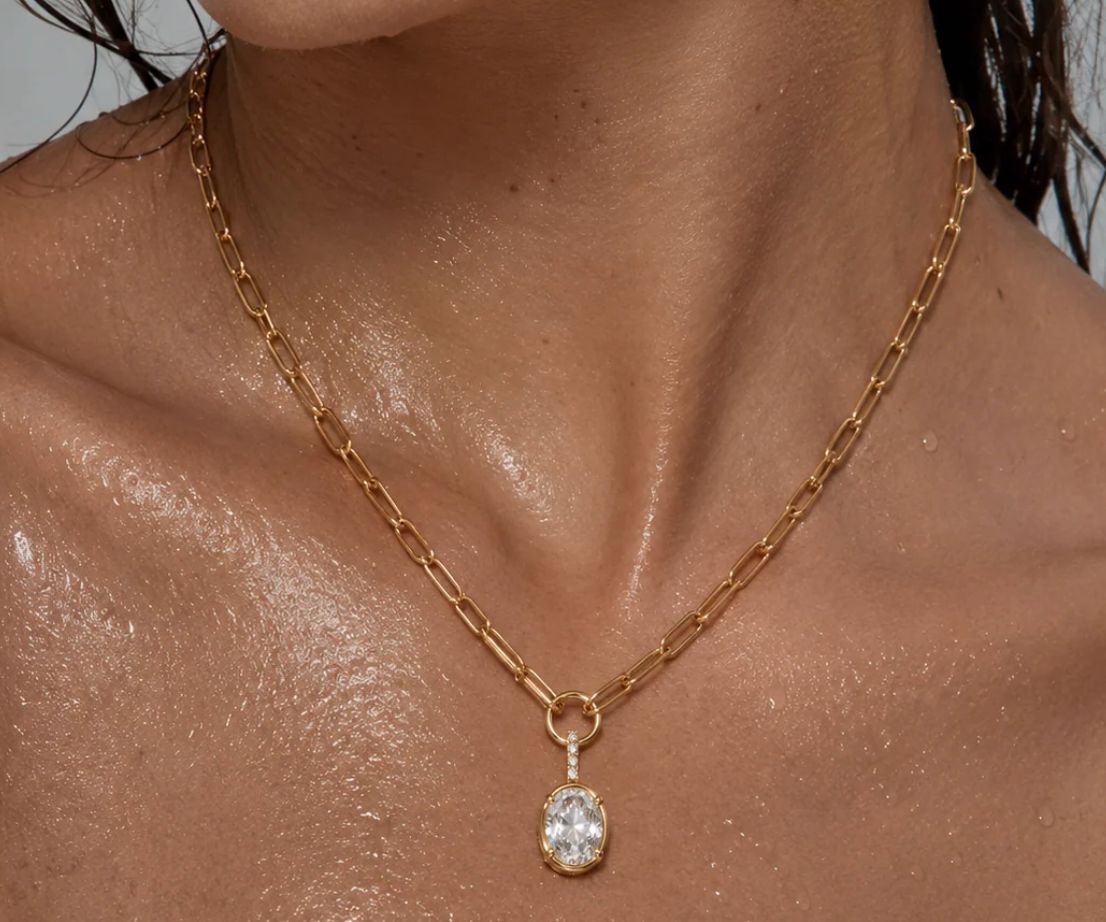 Satina Oval Pendant Necklace
