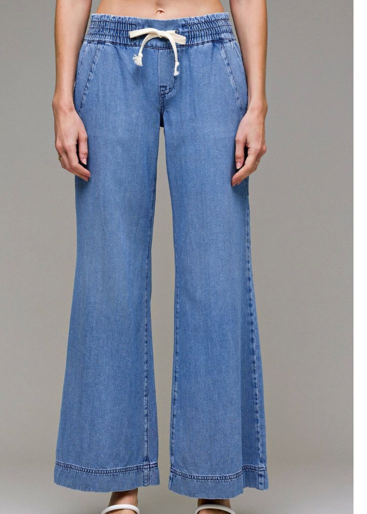 HIDDEN MEDIUM WASH WIDE LEG