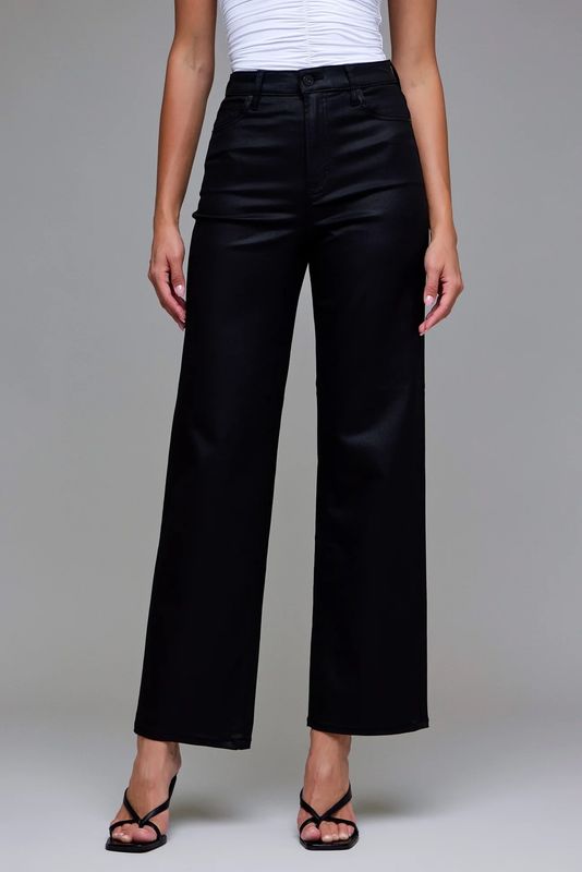 Hidden Black Coated Clean Dad Jeans
