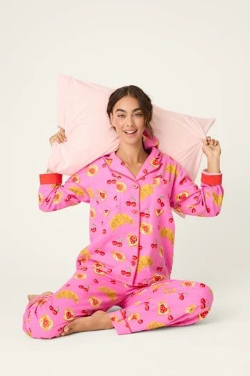 Breakfast Pastry Print 3-Piece Flannel PJ Set