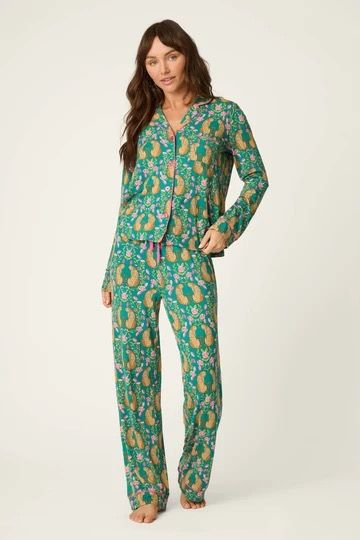 Cheetah Bonita Dreams Cheetah Print Long Sleeve PJ Set