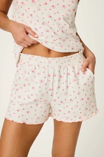 Romantic Rose Ditsy Floral Print Pajama Shorts