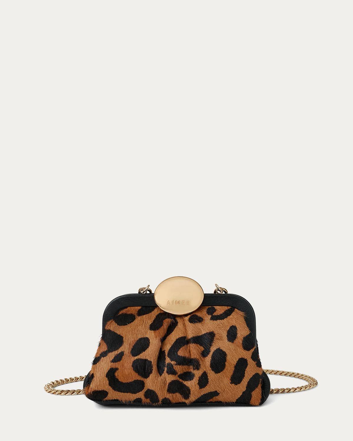 Full Circle Micro Frame Chain Crossbody, Color: Wildcat Haircalf