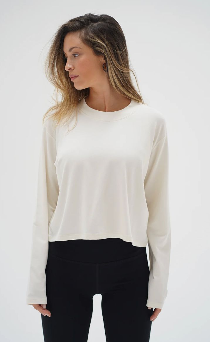 Ava Spandex Jersey Long Sleeve - Egret