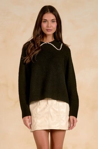 Black/White Long Sleeve Knit Jumper, Colour: black, Size: S