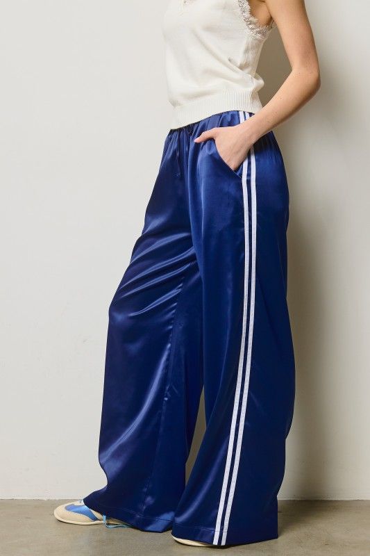 Sporty Satin Track Pants
