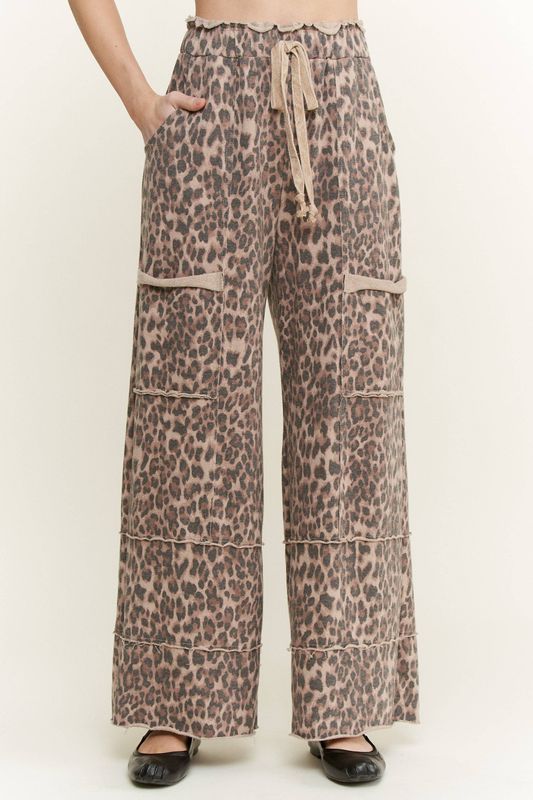 Animal Leopard Wide Leg Pants