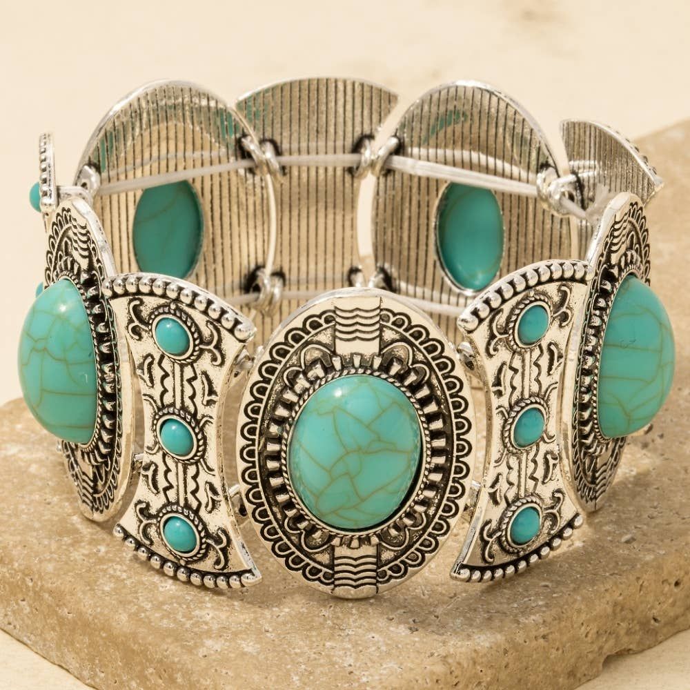Western Concho Stretch Bracelet, Color: S