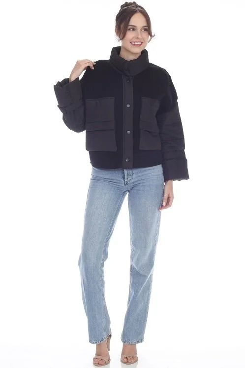 Vienne Utility Mix Media Knit Jacket