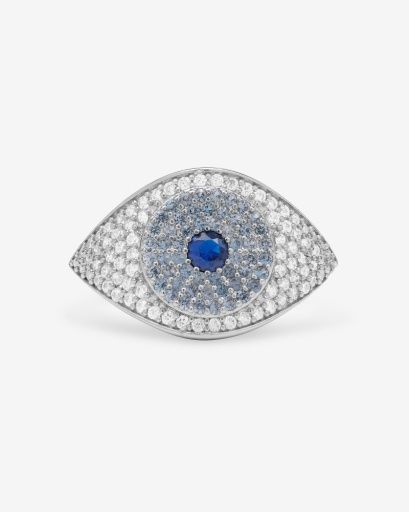 Blue Evil Eye Ring, Size: 7