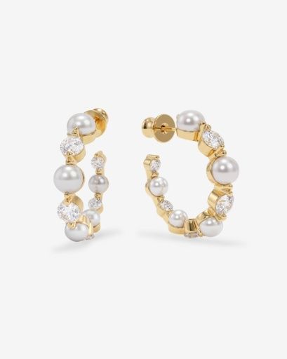 She's an Icon Pearl Hoops 1"
