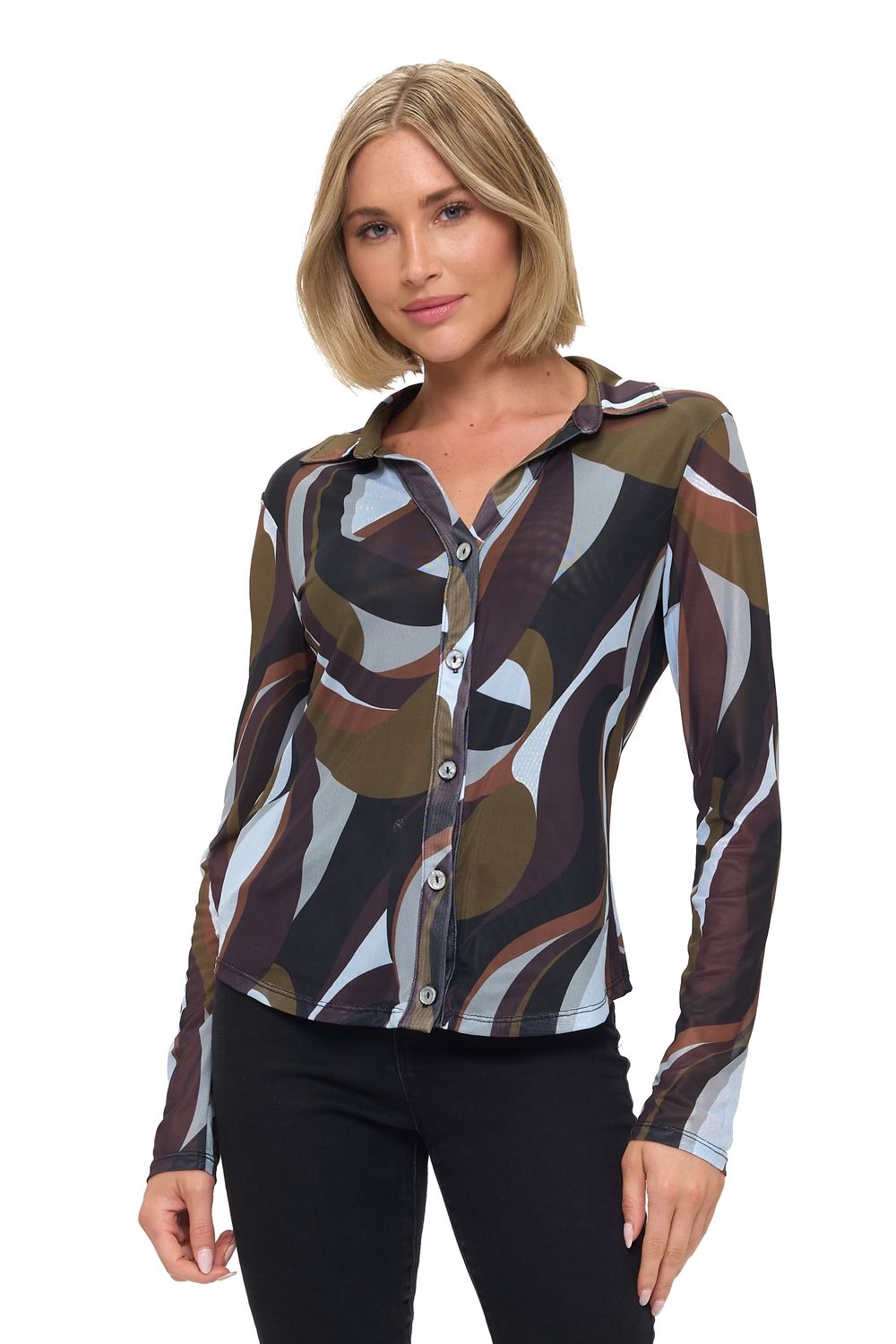 Floral Ruched Sheer Top