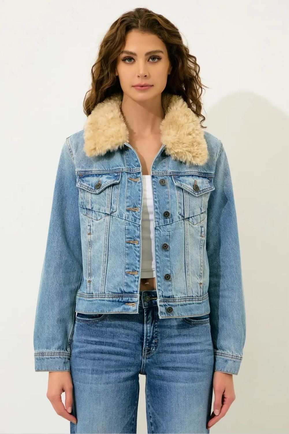 Furry Collar Not So Basic Denim Jacket