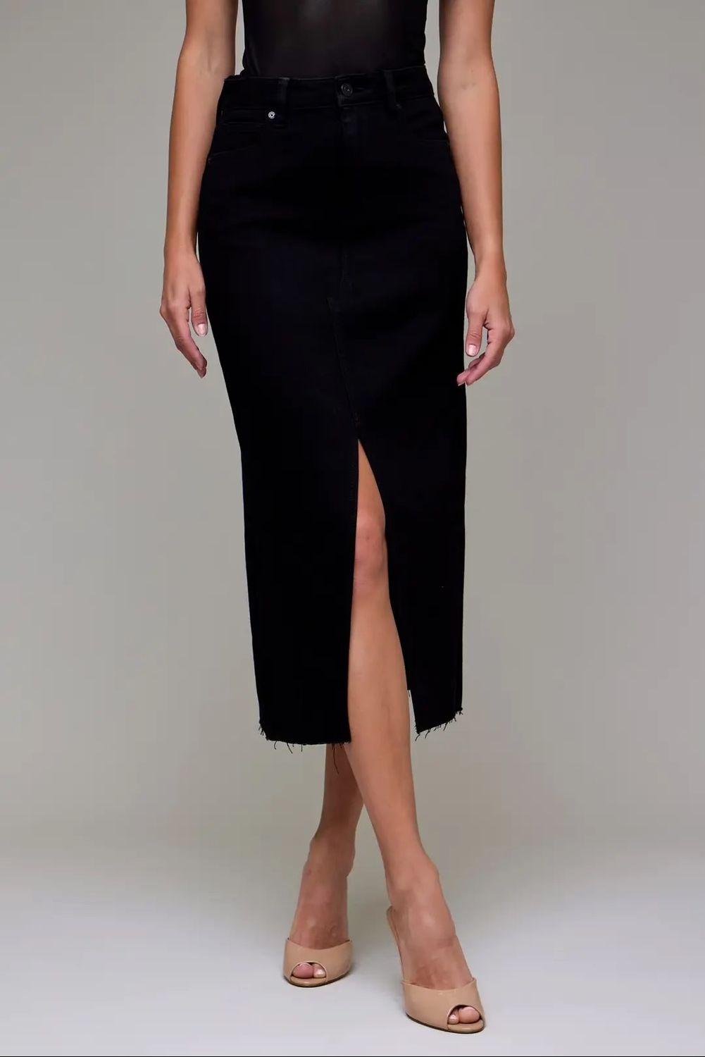 Peyton Black 34" Midi Skirt