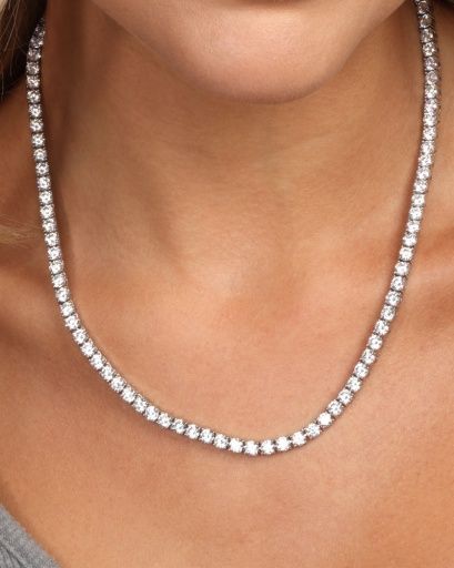 Grand Heiress Tennis Necklace 18' silver