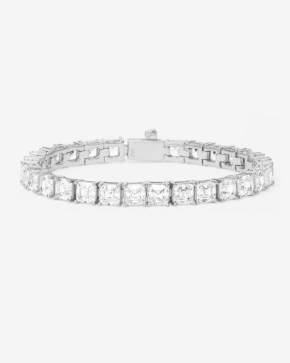 The Queen's Tennis Bracelet - Silver, Size: 6.5
