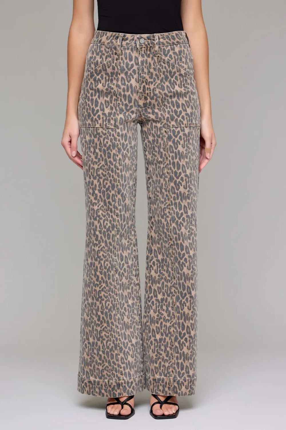 Happi Hidden High Rise Cheetah Jeans
