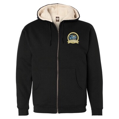 Sherpa Lined Full-Zip Hooded Sweatshirt Embroidered