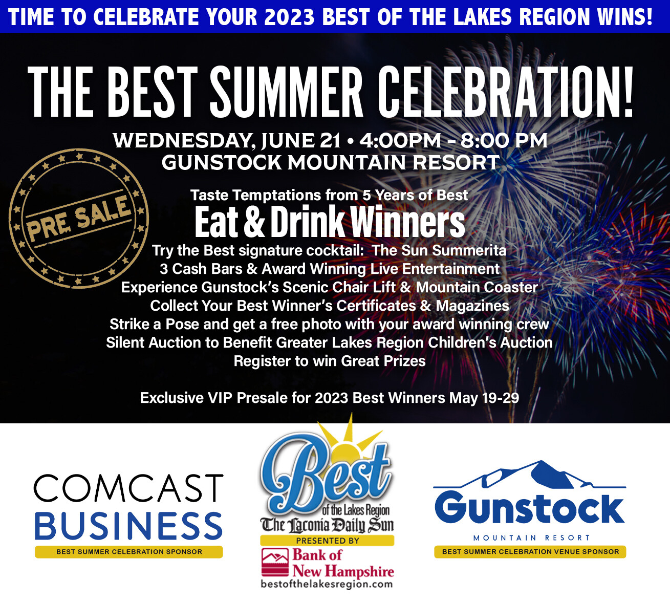 2023 Best of the Lakes Region Celebration Pre Sale