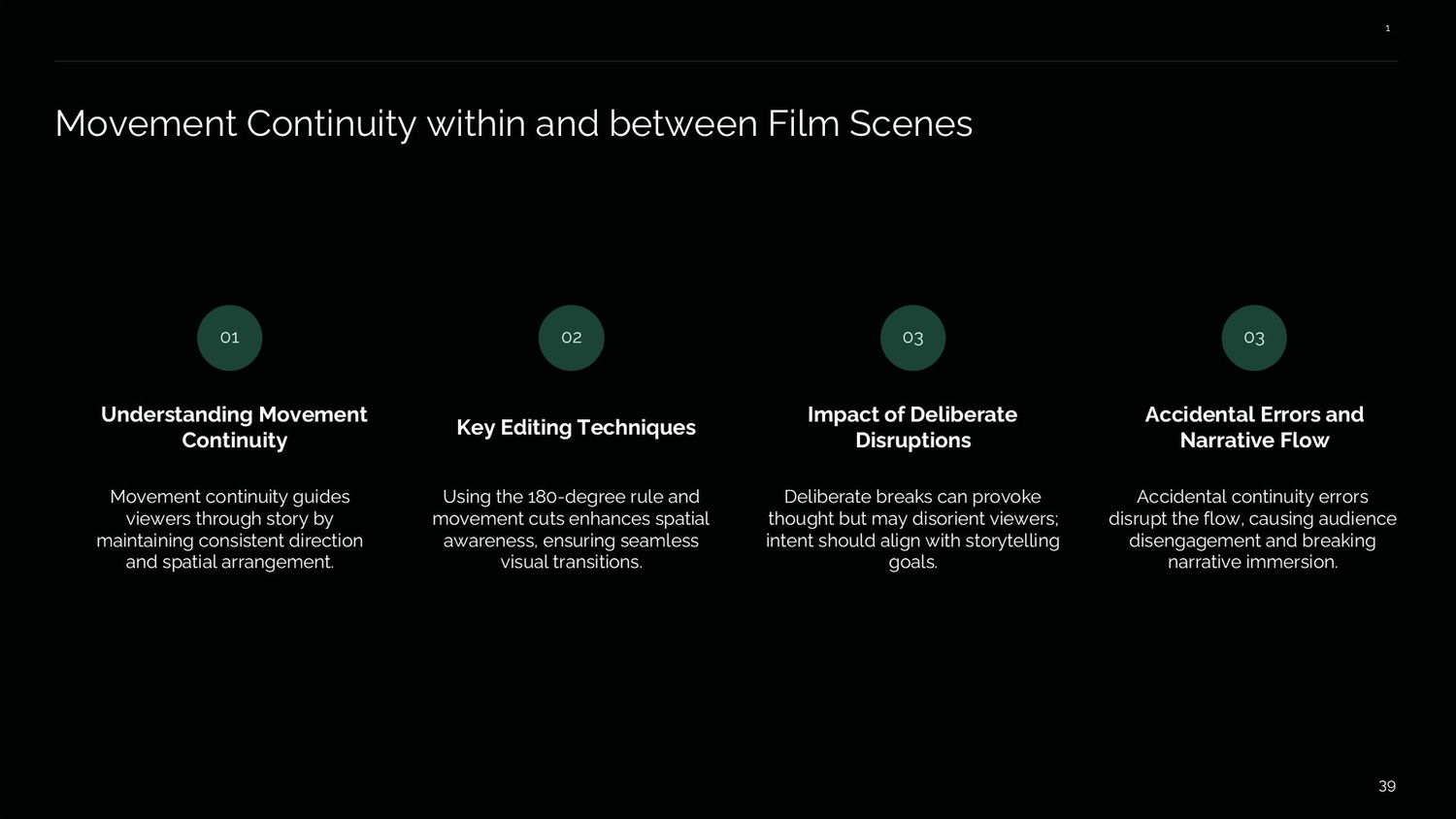 Cinematic Narrative Lab – Part 039: Movement Continuity within and between Film Scenes