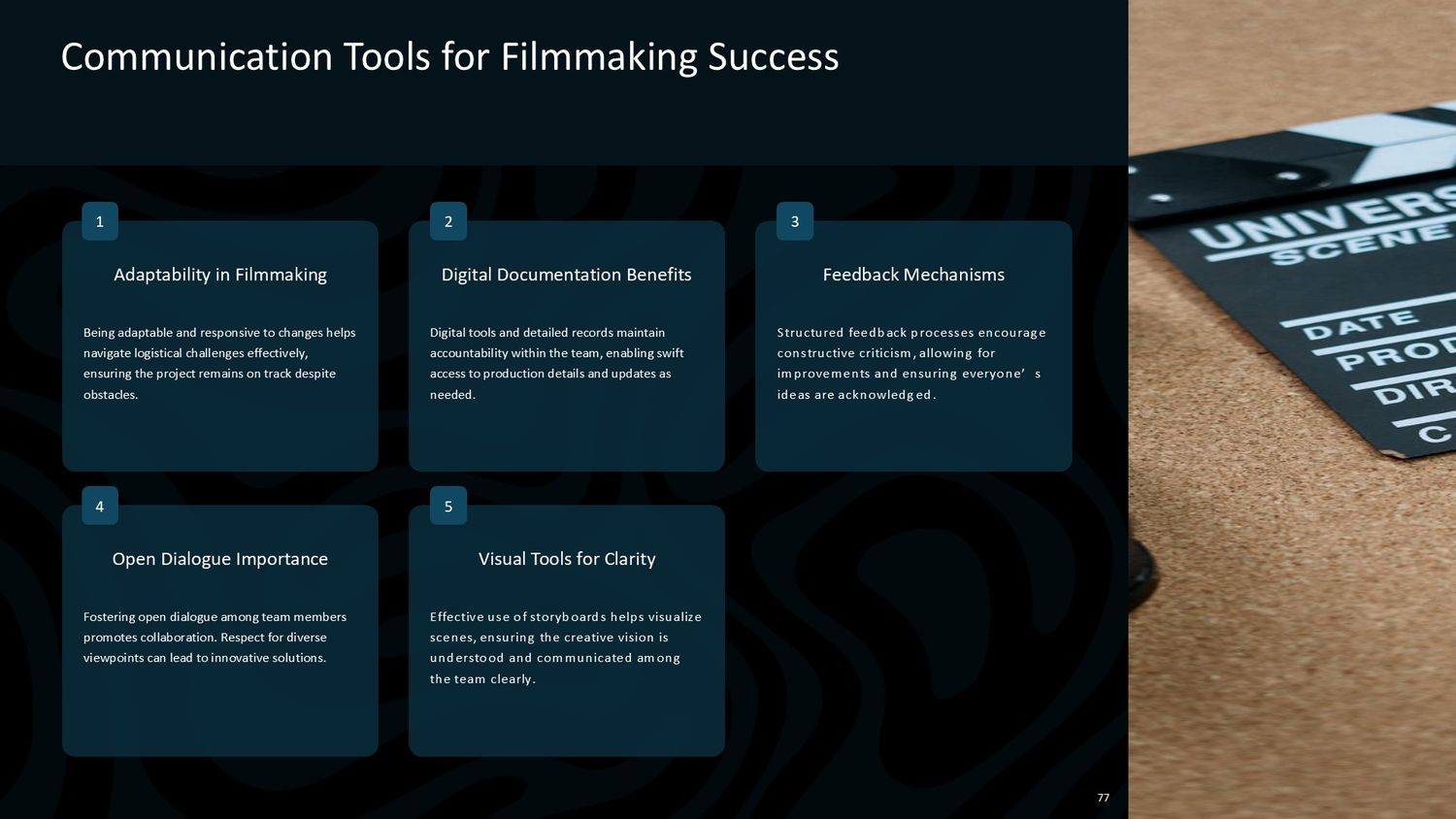 Cinematic Narrative Lab – Part 077: Communication Tools for Resolving Creative and Logistical Issues
