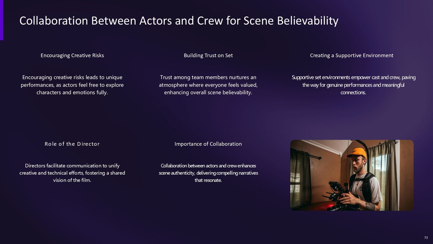 Cinematic Narrative Lab – Part 073: Collaboration Between Actors and Crew for Scene Believability