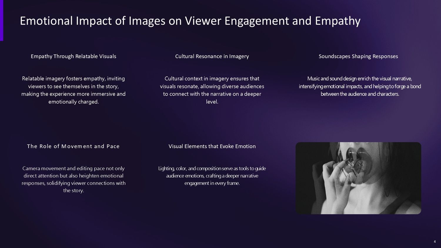 Cinematic Narrative Lab – Part 004: Emotional Impact of Images on Viewer Engagement and Empathy